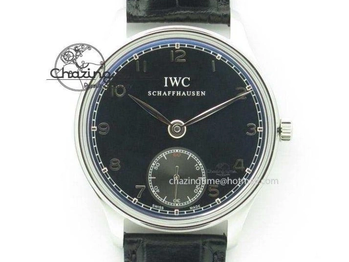 MIROTIME 0322 Portuguese IW545407 Black Dial ZF 1:1 Best Edition On Dark Blue Leather Strap DailyWear 7337